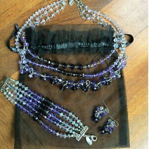 White House Black Market Jewelry Set (Pur, Wh & Bl